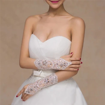 1 пара свадебных перчаток кружевные модные выдалбливают цветок росы повязка на палец аксессуары для платья свадебные украшения