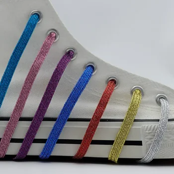 2023 Новые Шнурки Для Кроссовок Эластичные Блестящие Шнурки Для Обуви, Растягивающиеся, Привлекающие Внимание Шнурки, Резиновые Шнурки Для Обуви, 8 Цветов